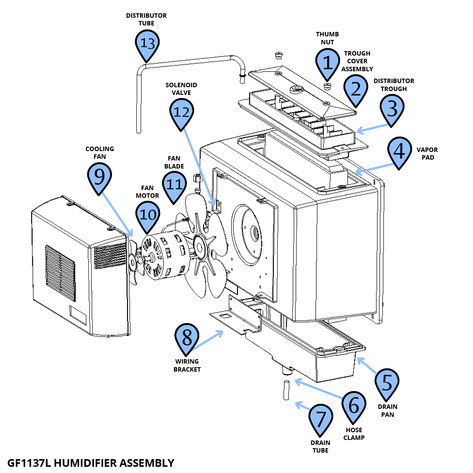 Aujen humidifier base gasket replacement diagram