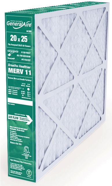GeneralAire 13415 Pleated Air Filter – Microfiber, For AC4 Application, 6-Month Life